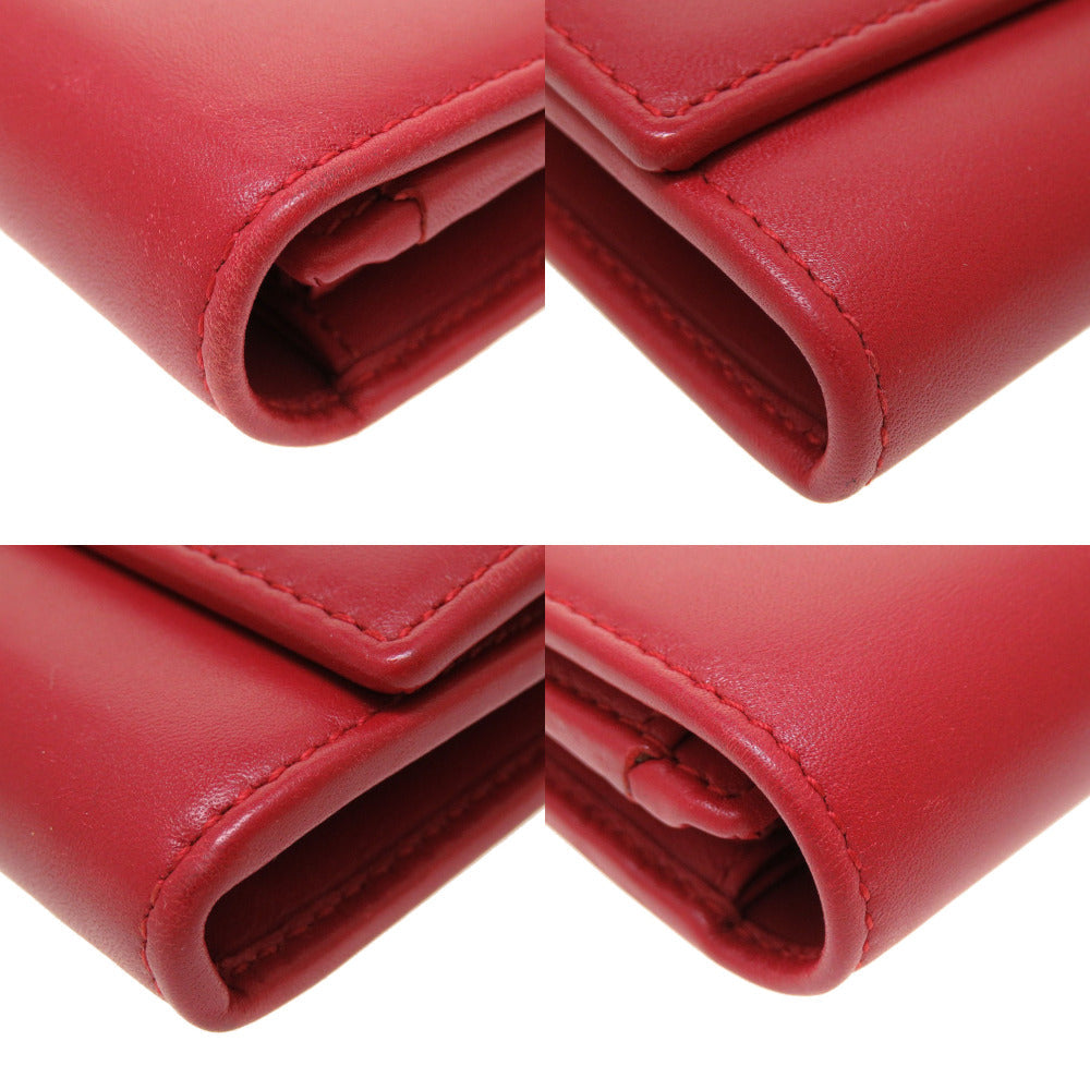 GUCCI Long Wallet Purse 453390 leather Red Bifold GG embossed Women(Unisex) Used Authentic