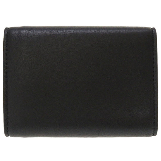 BOTTEGAVENETA Tri-fold wallet 515385 leather black Compact wallet INTRECCIATO mens Used Authentic