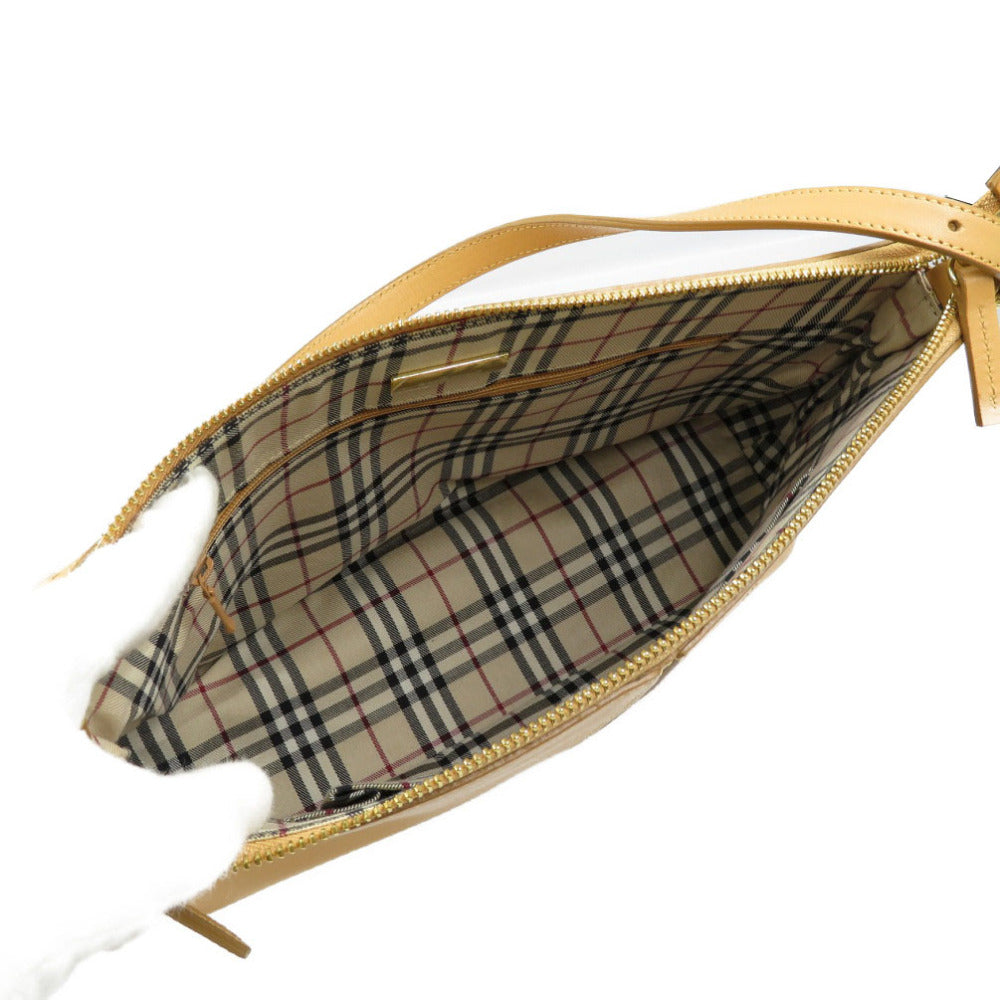 BURBERRY Shoulder Bag leather beige Women Used Authentic