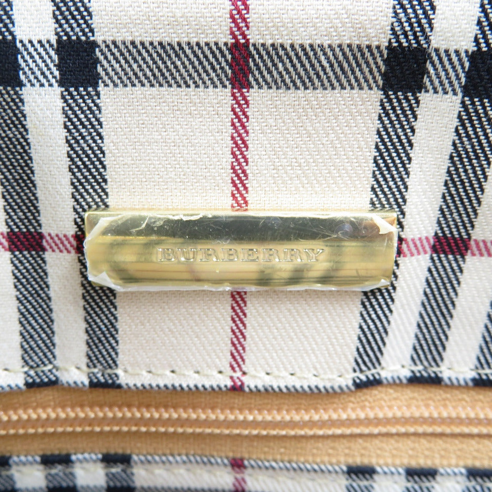 BURBERRY Shoulder Bag leather beige Women Used Authentic