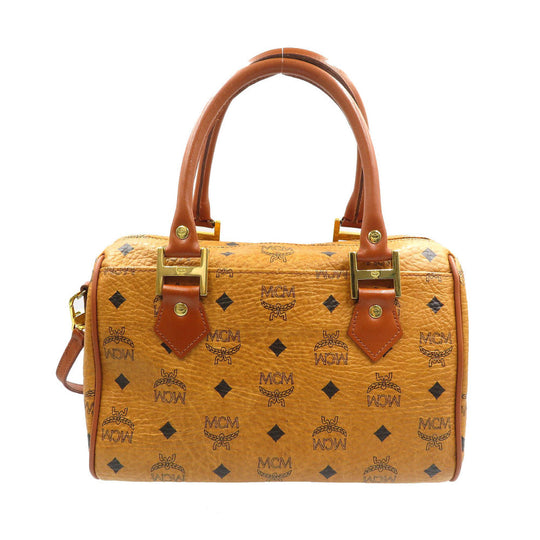 MCM Handbag PVC Brown Monogram Pattern logo MCM Women Used Authentic
