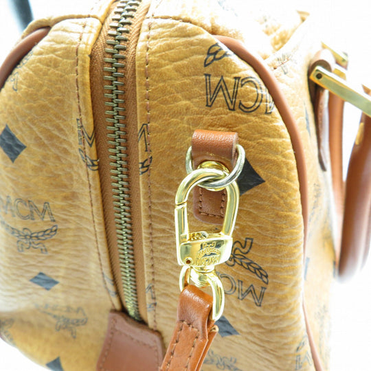 MCM Handbag PVC Brown Monogram Pattern logo MCM Women Used Authentic