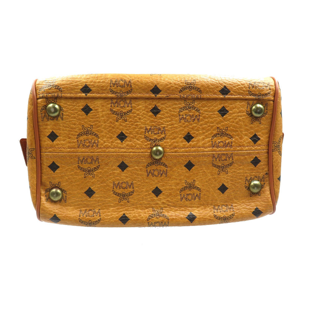 MCM Handbag PVC Brown Monogram Pattern logo MCM Women Used Authentic