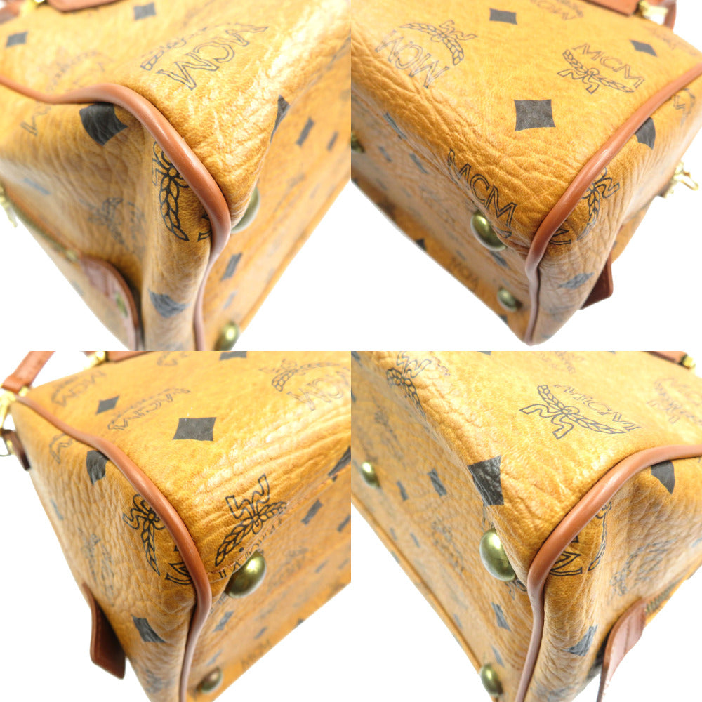 MCM Handbag PVC Brown Monogram Pattern logo MCM Women Used Authentic