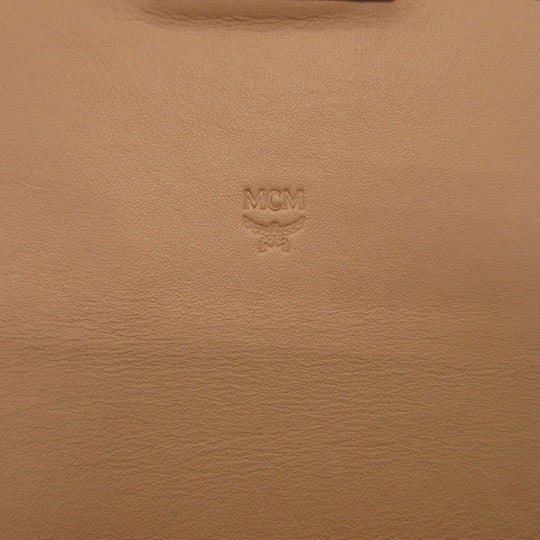 MCM Long Wallet Purse 8APA11 leather Champagne Gold Chain Shoulder Bag Women Used Authentic