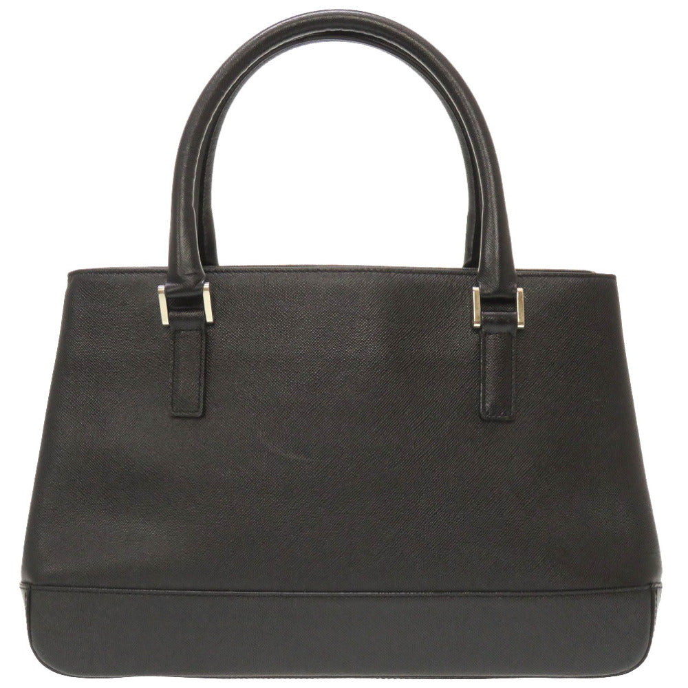 BURBERRY Handbag leather black Check Pattern Women Used Authentic