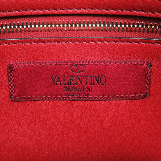 VALENTINO Shoulder Bag leather Navy Rock studs Women Used Authentic