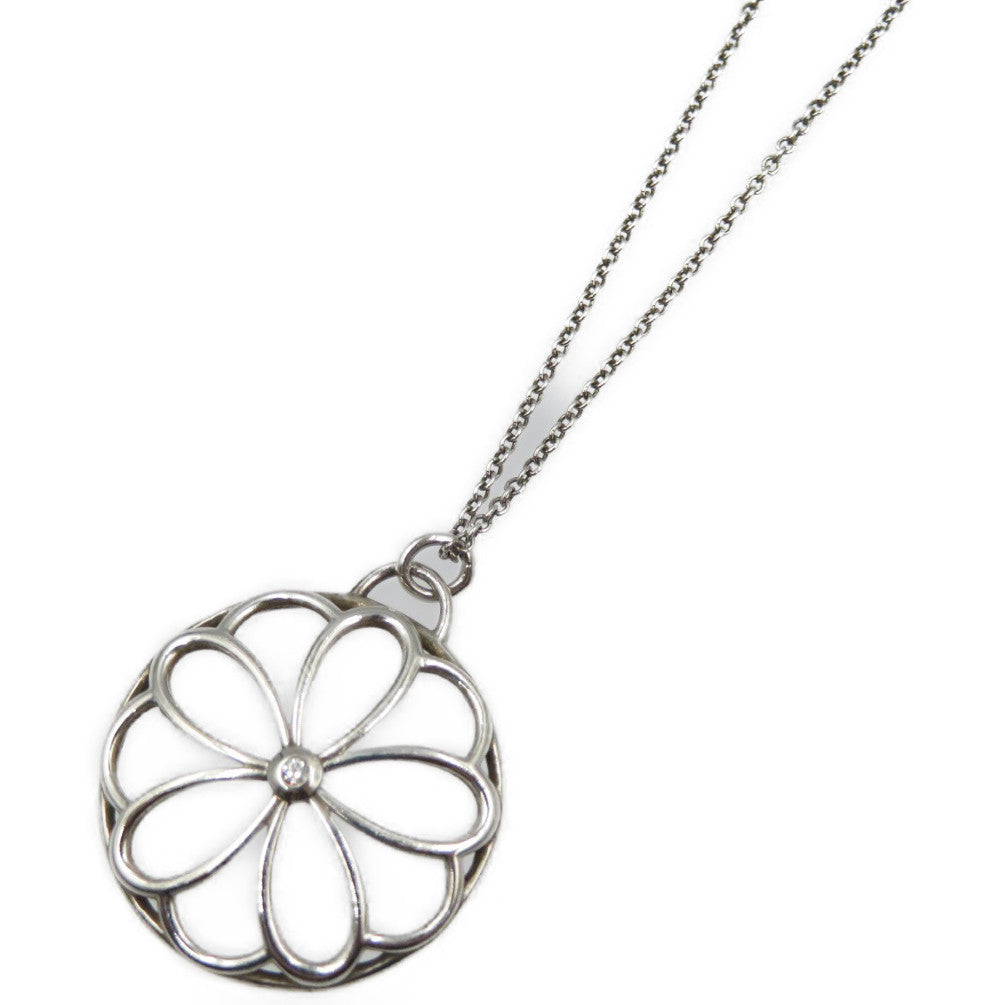 TIFFANY&Co. Necklace Silver925, Diamond Silver Women Used Authentic