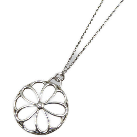 TIFFANY&Co. Necklace Silver925, Diamond Silver Women Used Authentic