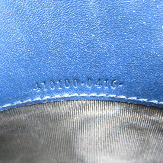 GUCCI Long Wallet Purse 410100 leather Navy Guccisima Women Used Authentic