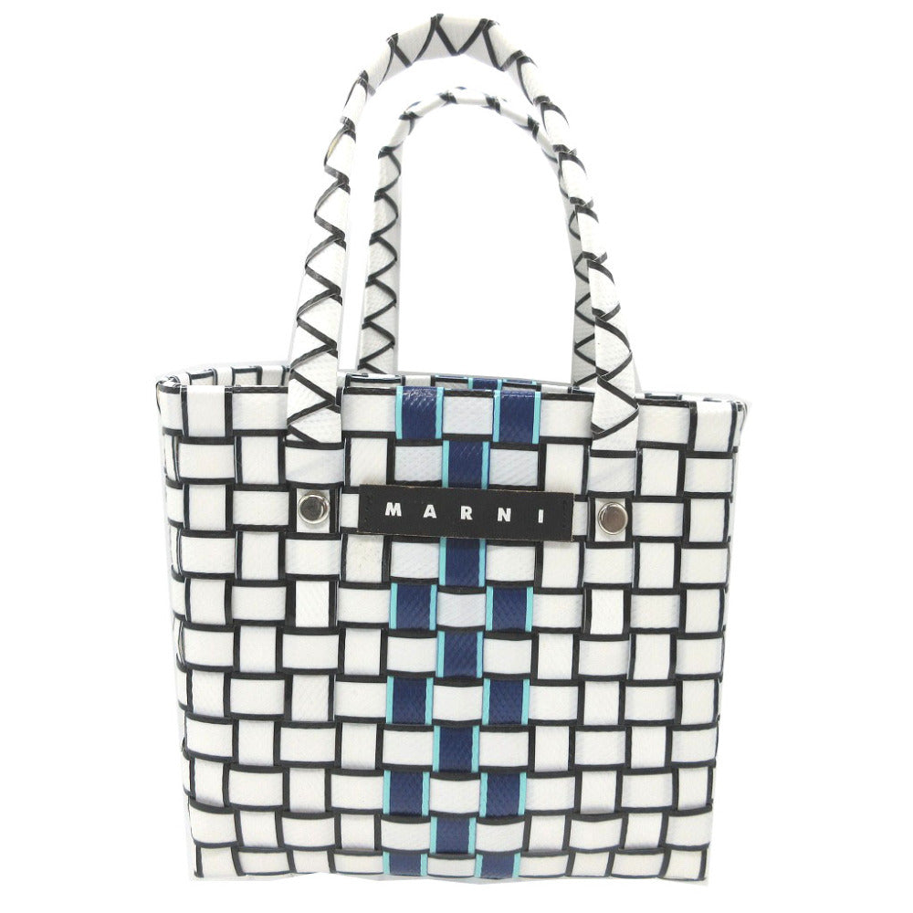 MARNI Handbag plastic white Micro Basket Bag Women Used Authentic