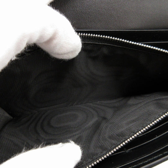 GUCCI Long Wallet Purse 762167 leather black Two fold mini john double Women(Unisex) Used Authentic