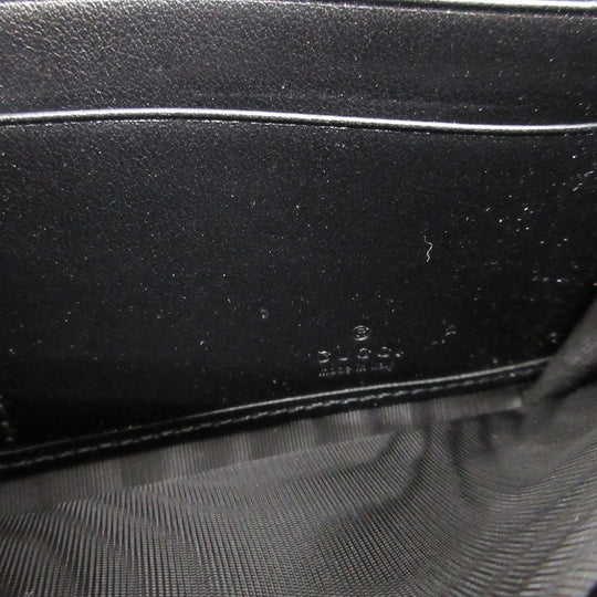 GUCCI Long Wallet Purse 762167 leather black Two fold mini john double Women(Unisex) Used Authentic