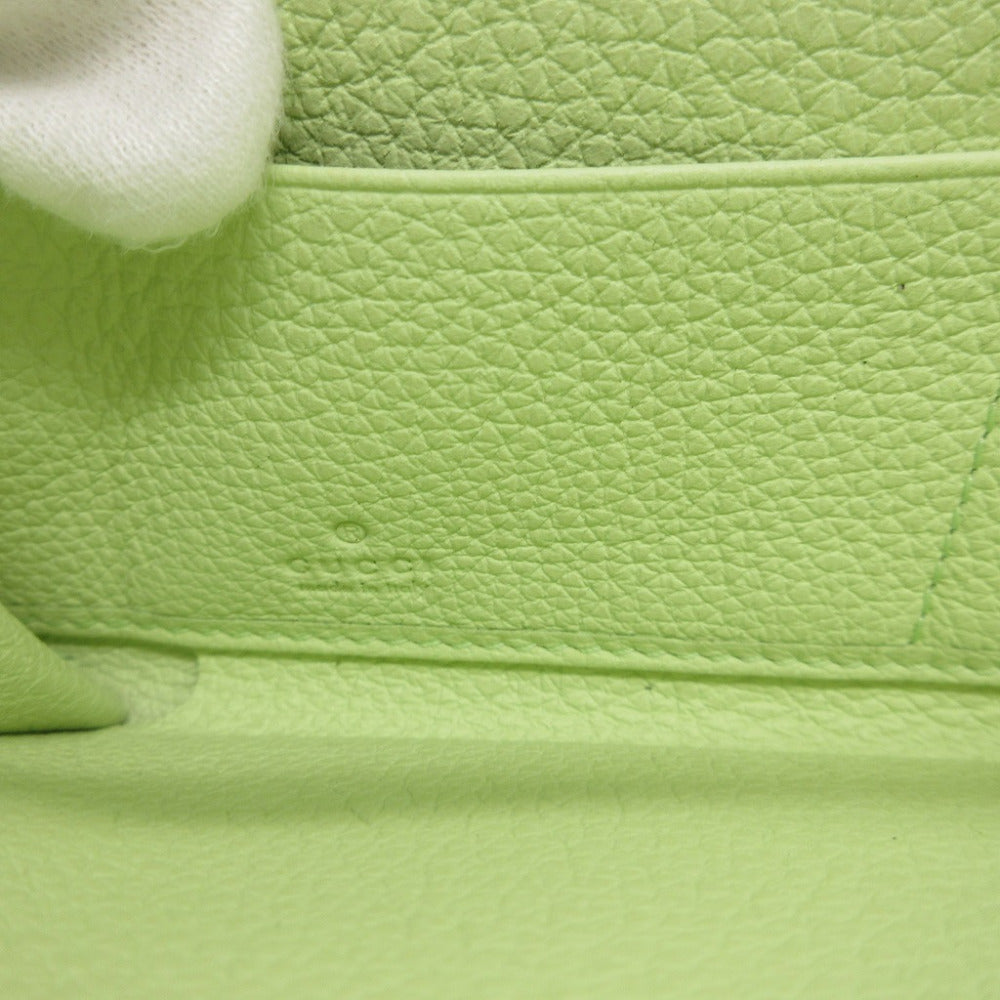 GUCCI Long Wallet Purse 658691 leather Light green Zip Around logo Women Used Authentic