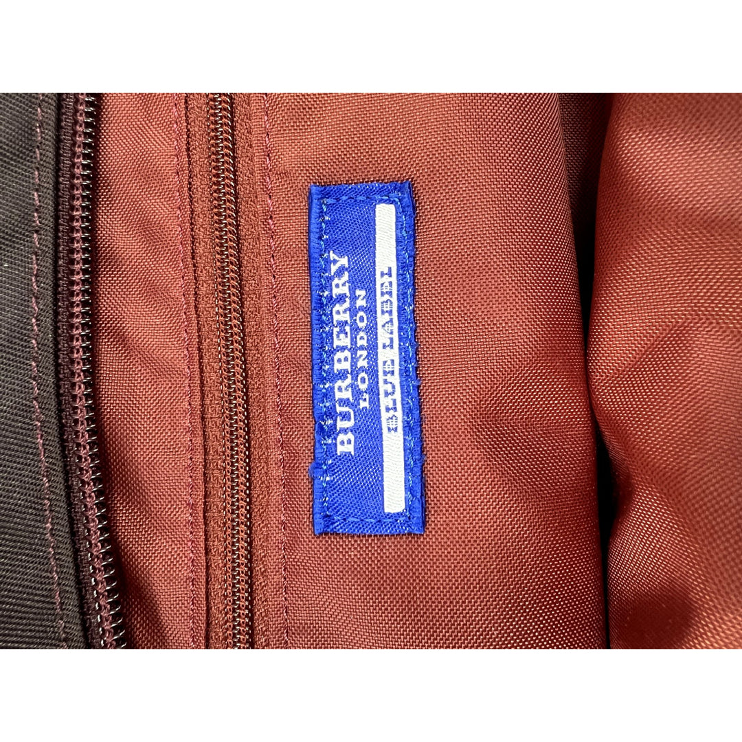 Burberry London Blue Label Handbag Black Pink Plaid Women's Tote Bag Designer Purse