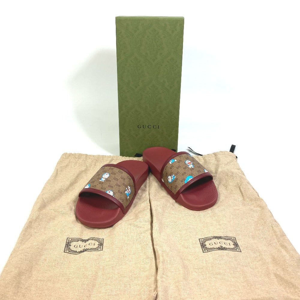 GUCCI Sandals 655036 rubber wine-red shoes Doraemon 35