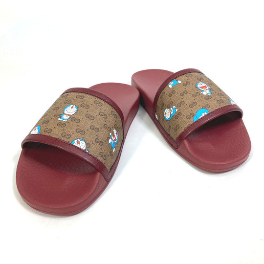 GUCCI Sandals 655036 rubber wine-red shoes Doraemon 35