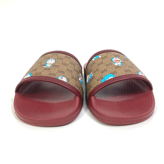 GUCCI Sandals 655036 rubber wine-red shoes Doraemon 35