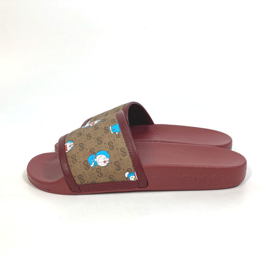 GUCCI Sandals 655036 rubber wine-red shoes Doraemon 35