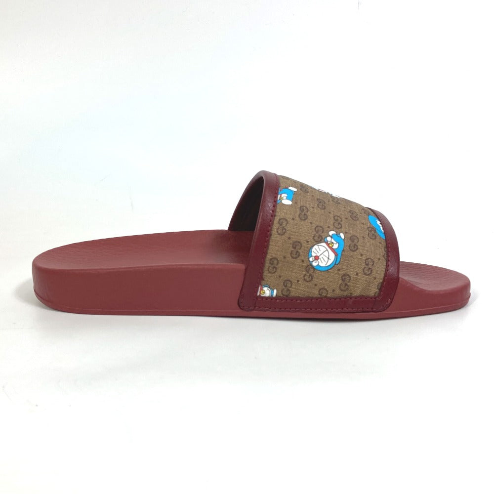 GUCCI Sandals 655036 rubber wine-red shoes Doraemon 35