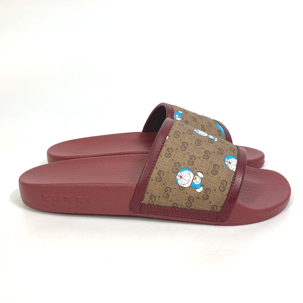 GUCCI Sandals 655036 rubber wine-red shoes Doraemon 35