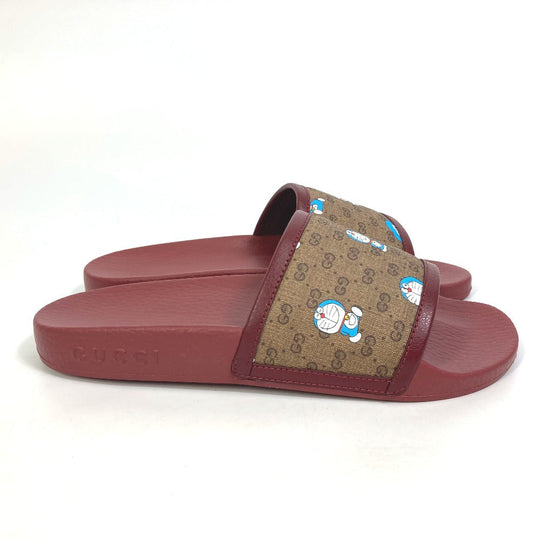 GUCCI Sandals 655036 rubber wine-red shoes Doraemon 35