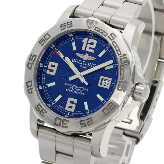 BREITLING Watches Quartz A7438710/C849 Stainless Steel Silver Colt 44 blue dial