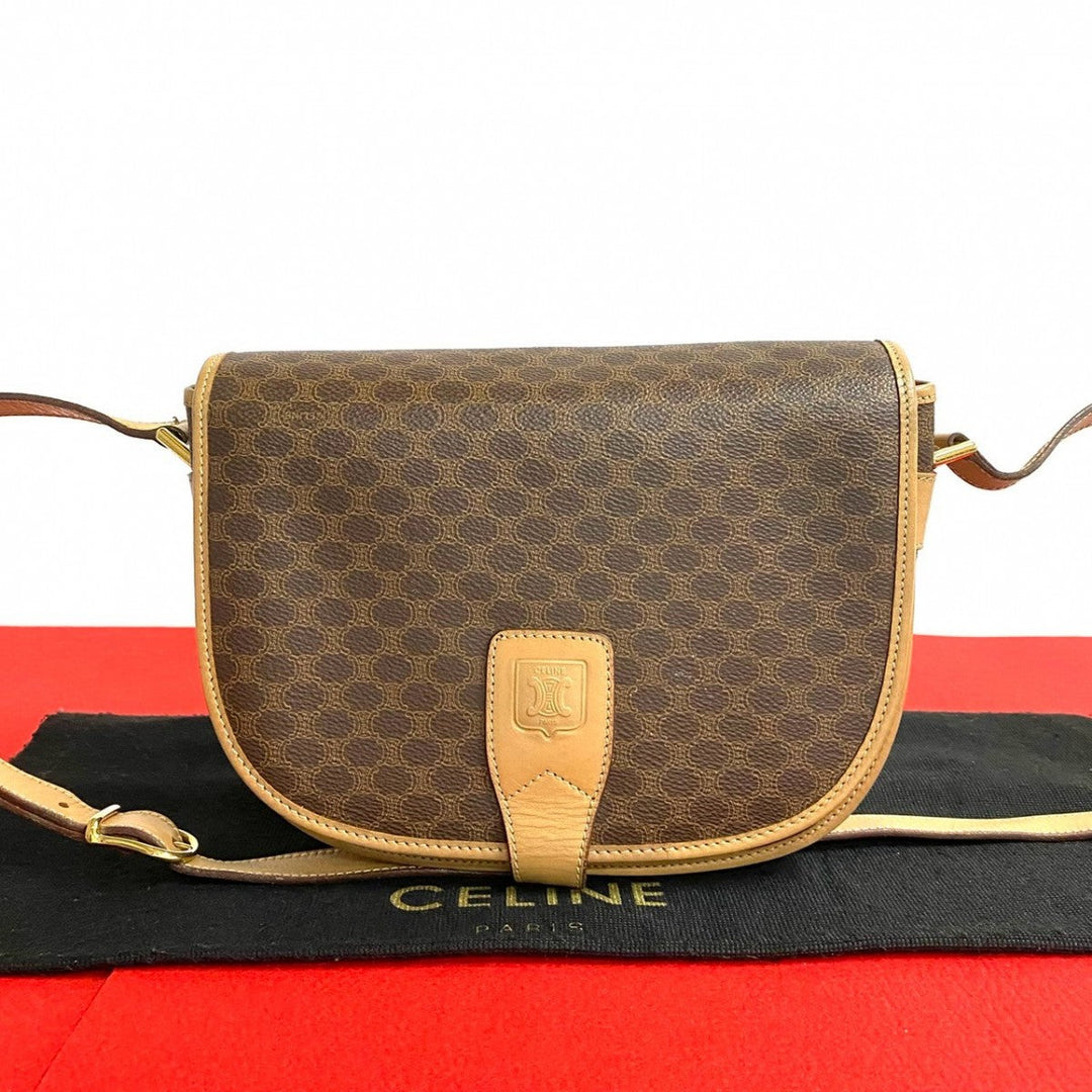 CELINE Shoulder Bag leather Brown