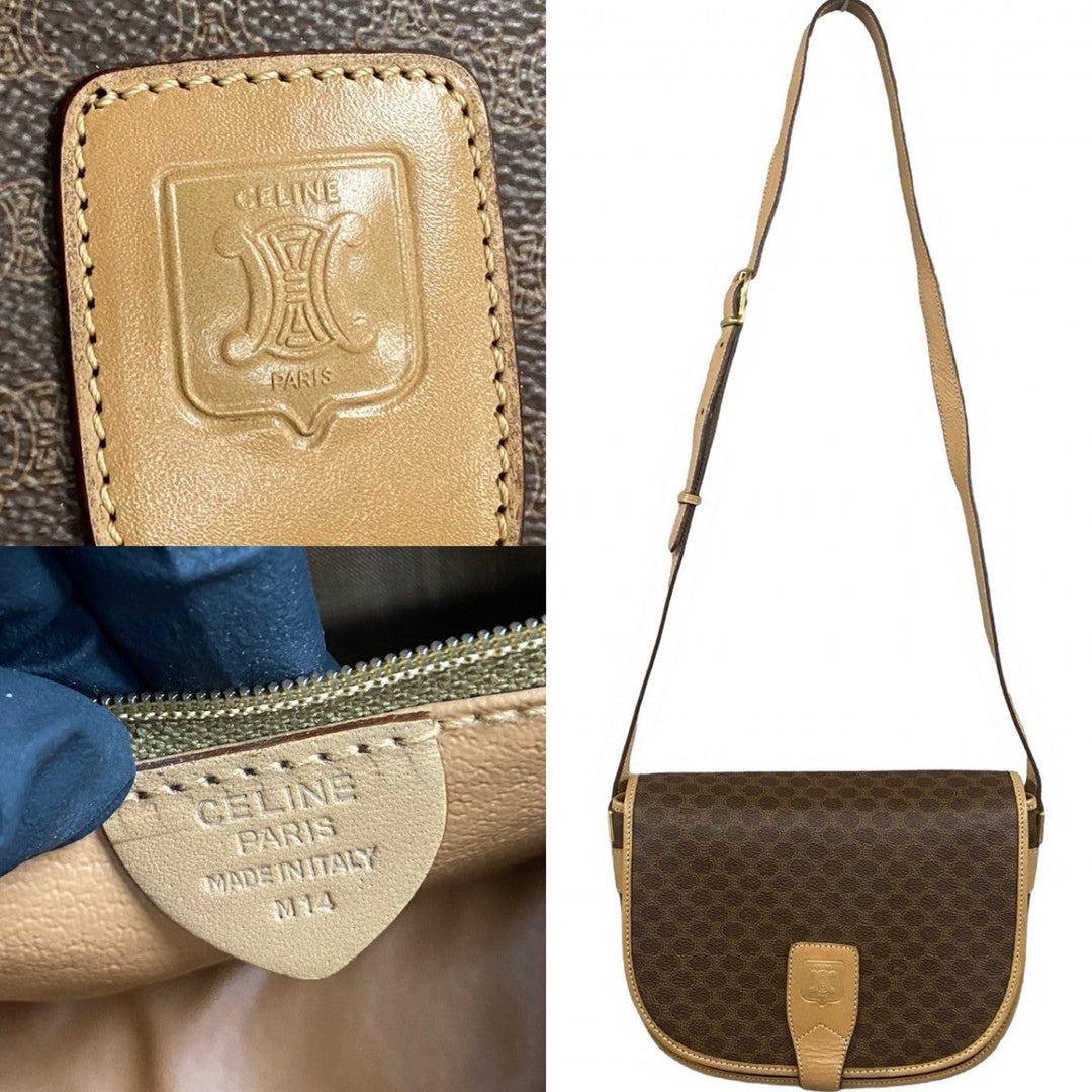 CELINE Shoulder Bag leather Brown