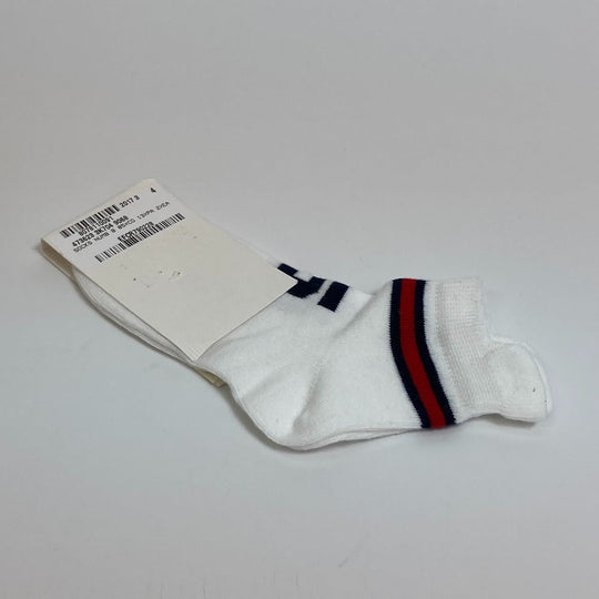 GUCCI Knit hat 418599 cotton White x navy Baby GG pattern Women M Used Authentic
