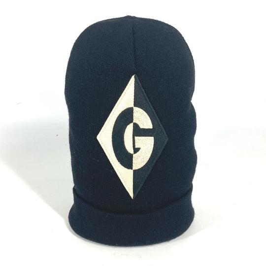 GUCCI Knit hat wool black beanie hat knit hat knit cap logo mens Used Authentic