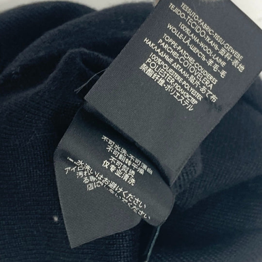 GUCCI Knit hat wool black beanie hat knit hat knit cap logo mens Used Authentic