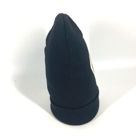 GUCCI Knit hat wool black beanie hat knit hat knit cap logo mens Used Authentic