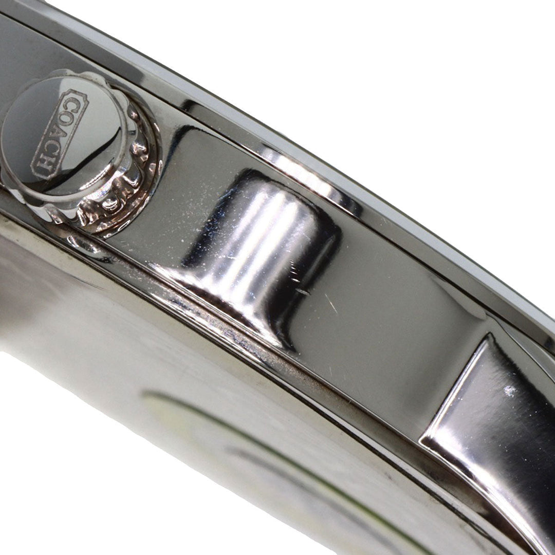 COACH Watches Quartz Stainless Steel Silver Signature round face pair watch Silver dial