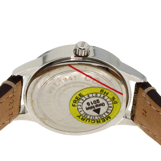 COACH Watches Quartz Stainless Steel Silver Signature round face pair watch Silver dial