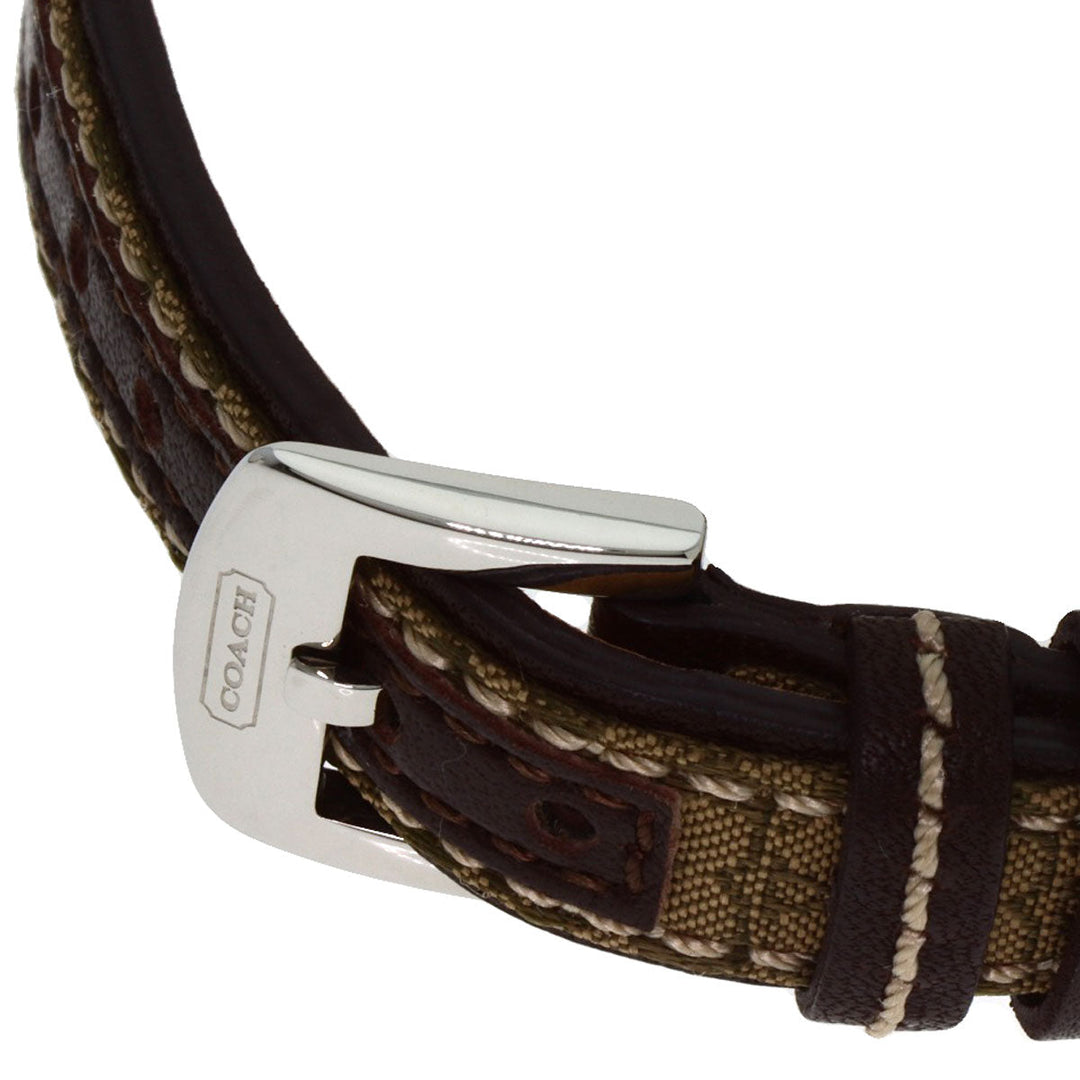 COACH Watches Quartz Stainless Steel Silver Signature round face pair watch Silver dial