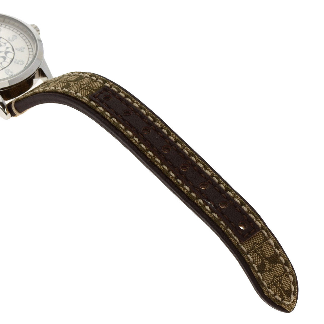 COACH Watches Quartz Stainless Steel Silver Signature round face pair watch Silver dial