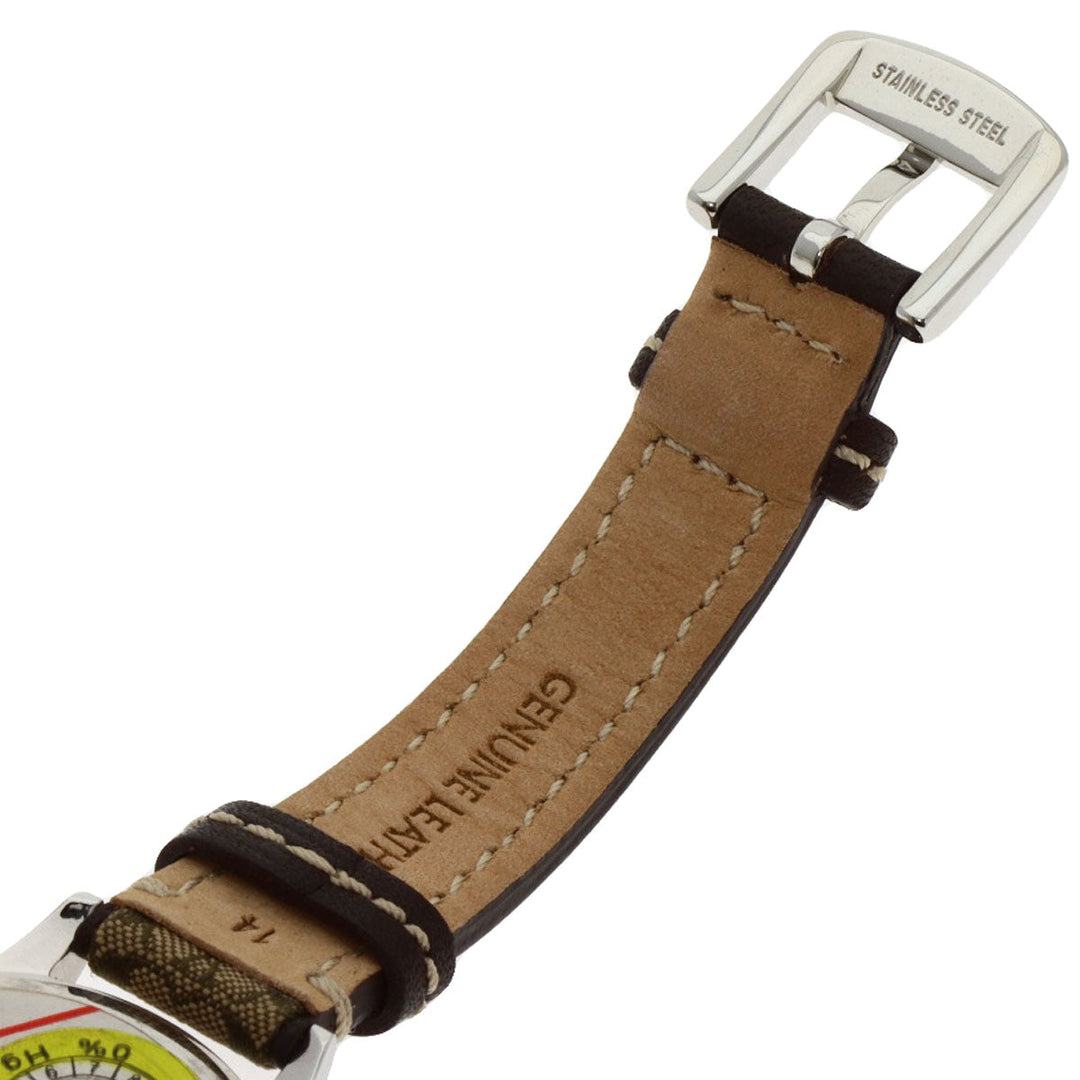 COACH Watches Quartz Stainless Steel Silver Signature round face pair watch Silver dial