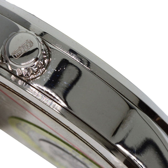 COACH Watches Quartz Stainless Steel Silver Signature round face pair watch Silver dial