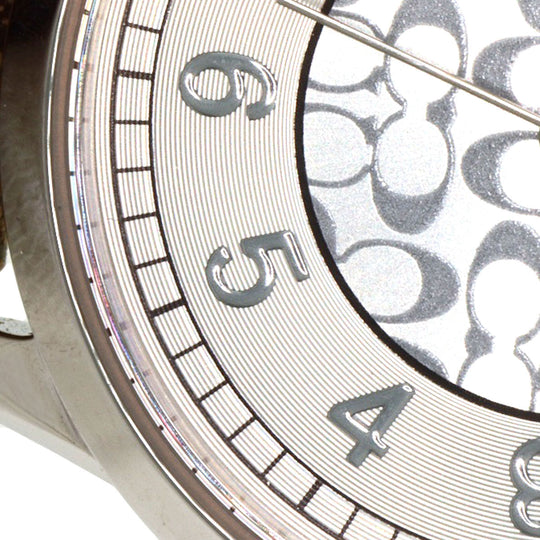 COACH Watches Quartz Stainless Steel Silver Signature round face pair watch Silver dial