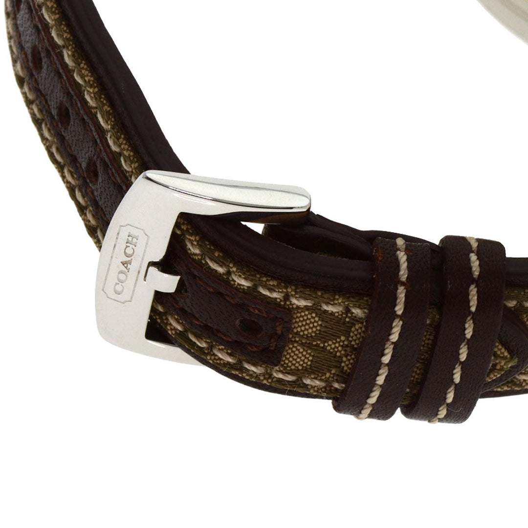 COACH Watches Quartz Stainless Steel Silver Signature round face pair watch Silver dial