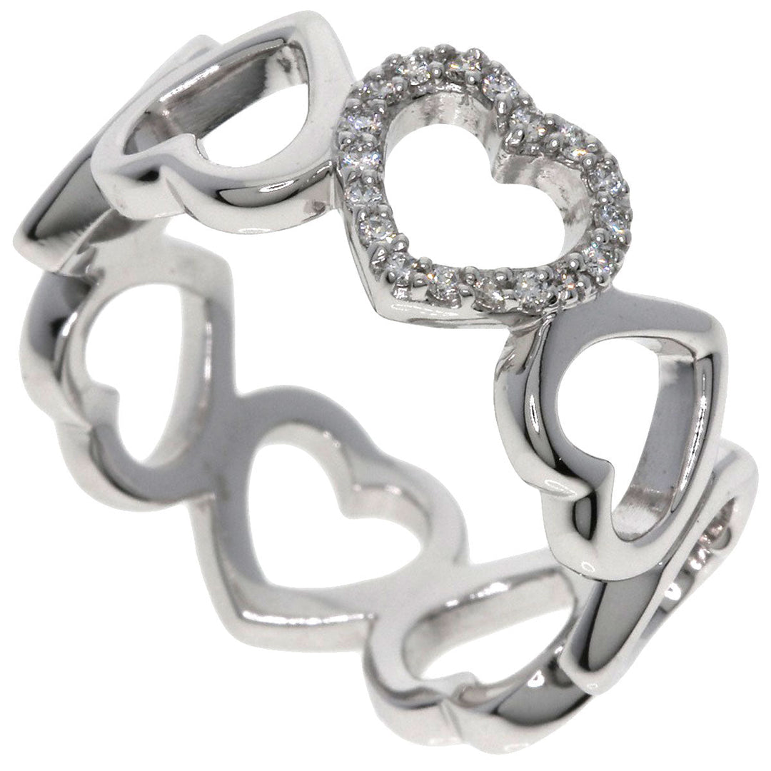 TIFFANY&Co. Ring K18WG Silver Sentimental heart diamond