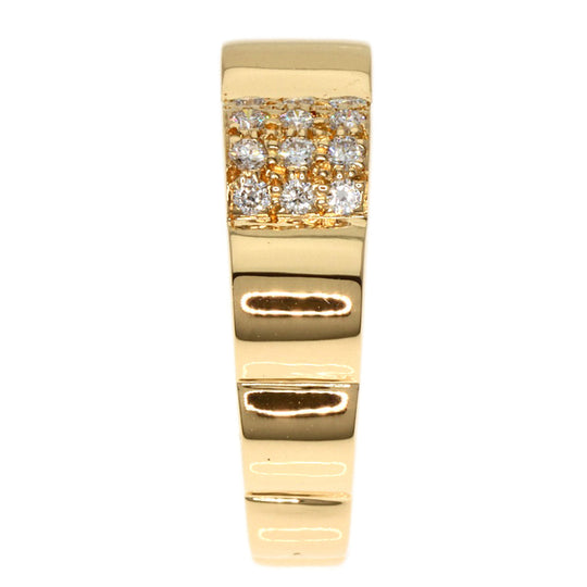 CHANEL Ring 18K Yellow Gold gold Profield Camellia Small Diamond #47 Women Used Authentic