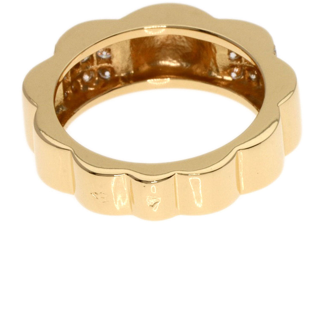 CHANEL Ring 18K Yellow Gold gold Profield Camellia Small Diamond #47 Women Used Authentic