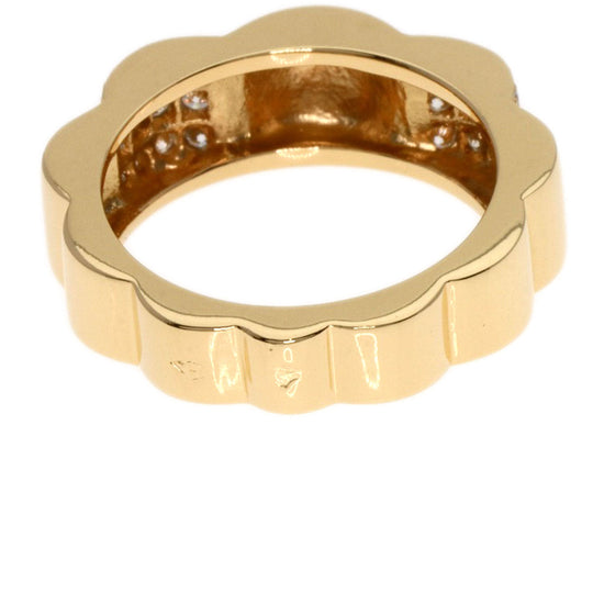 CHANEL Ring 18K Yellow Gold gold Profield Camellia Small Diamond #47 Women Used Authentic