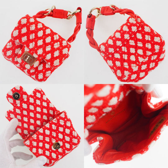 CHANEL skirt P32954V23394 Rayon, Bamboo, Cotton Red 2008 cruise collection COCO Mark button with mini back charm Women 34 Used Authentic