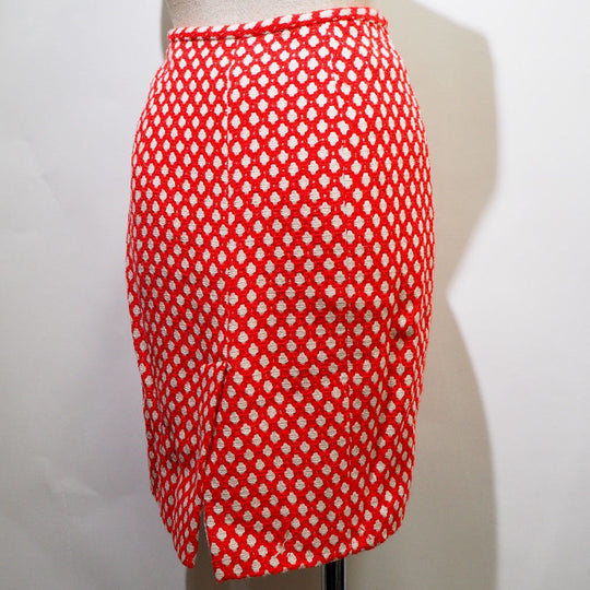 CHANEL skirt P32954V23394 Rayon, Bamboo, Cotton Red 2008 cruise collection COCO Mark button with mini back charm Women 34 Used Authentic