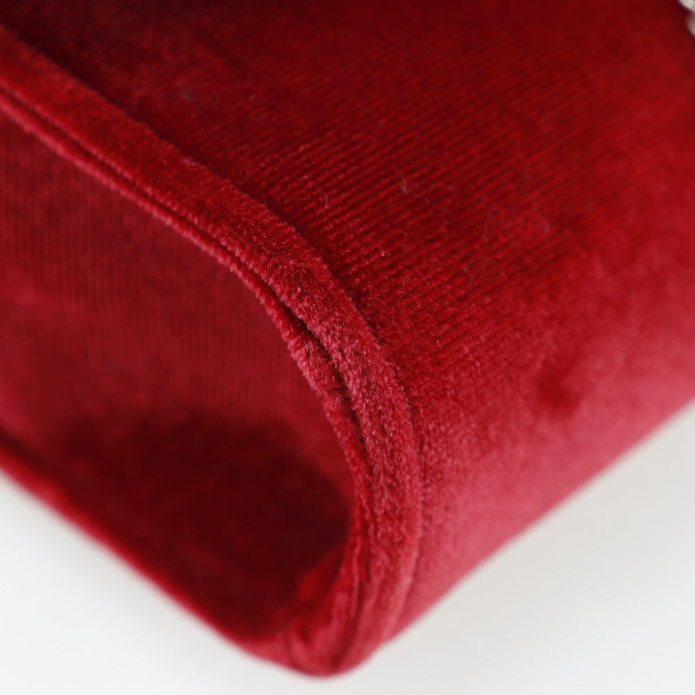 Valentino Shoulder Bag velvet Red Tassel ChainShoulder Divina Women Used Authentic