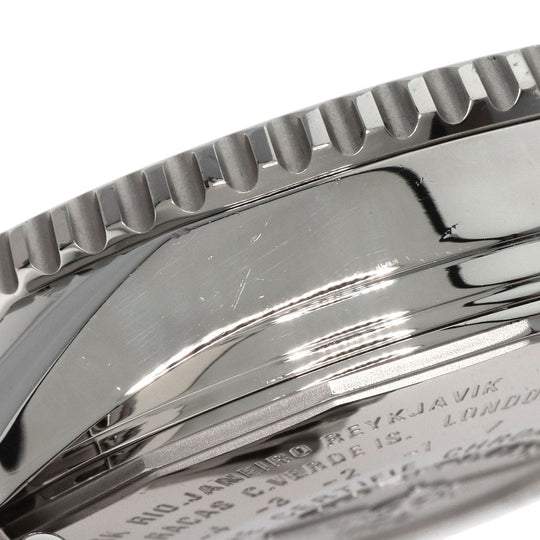 BREITLING Watches Mechanical Automatic A24322 Stainless Steel , Stainless Steel Silver Navitimer World black dial mens Used Authentic