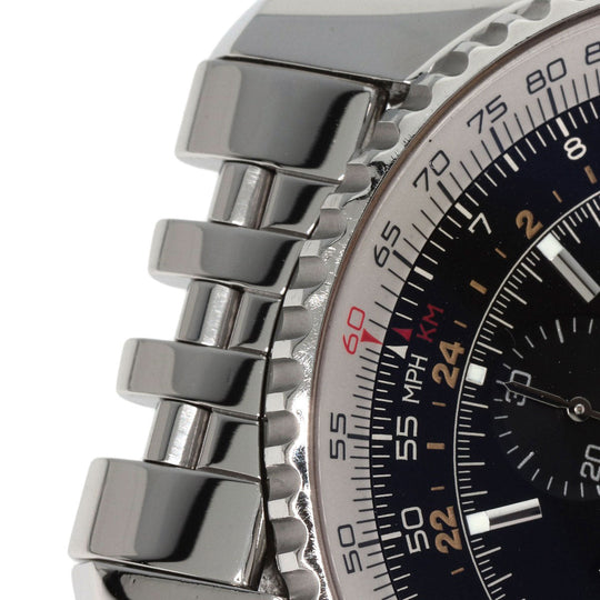 BREITLING Watches Mechanical Automatic A24322 Stainless Steel , Stainless Steel Silver Navitimer World black dial mens Used Authentic
